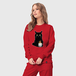 Костюм хлопковый женский Кот с примусом, цвет: красный — фото 2