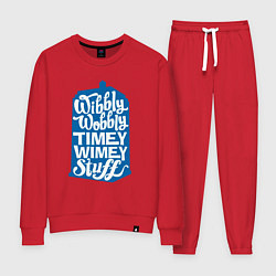 Костюм хлопковый женский Timey stuff, цвет: красный