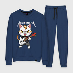Костюм хлопковый женский Meowtallica rock, цвет: тёмно-синий