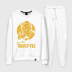 Костюм хлопковый женский Vault boy like print, цвет: белый
