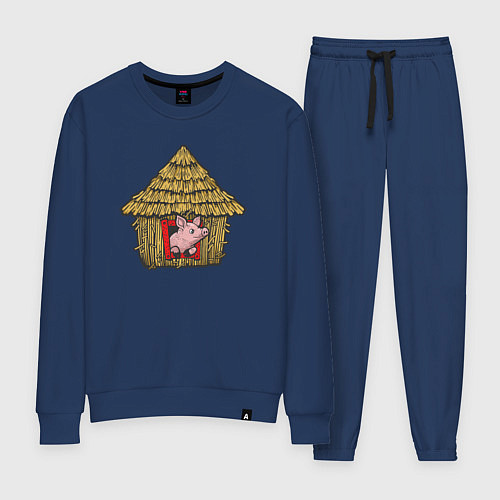 Женский костюм Поросёнок в соломенном домике / Тёмно-синий – фото 1