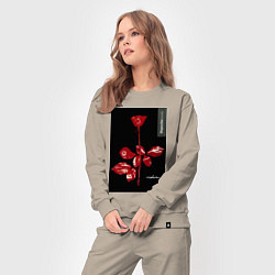 Костюм хлопковый женский Depeche mode rose, цвет: миндальный — фото 2