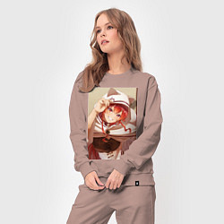 Костюм хлопковый женский Реинкарнация безработного Эрис Бореас Грейрат кошк, цвет: пыльно-розовый — фото 2