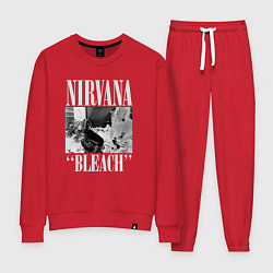 Костюм хлопковый женский Nirvana bleach black album, цвет: красный