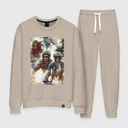 Женский костюм Мотокросс -акварель