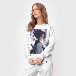 Костюм хлопковый женский Клинок, рассекающий демонов Синобу Котё бабочка, цвет: белый — фото 2