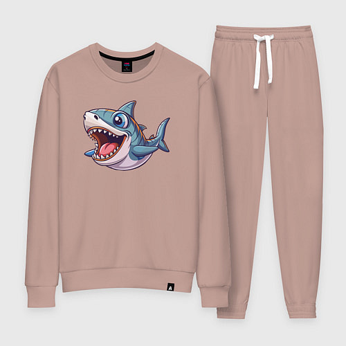 Женский костюм Позитивная акула / Пыльно-розовый – фото 1