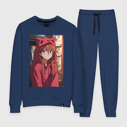 Женский костюм Евангелион Аска Лэнгли Сорью кошка / Тёмно-синий – фото 1