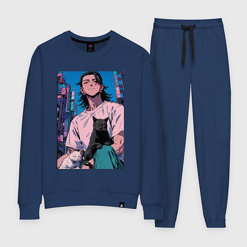 Женский костюм Магическая битва Сугуру Гэто с котами / Тёмно-синий – фото 1