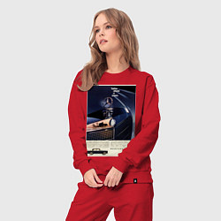 Костюм хлопковый женский Mercedes-benz автомобиль ретро, цвет: красный — фото 2