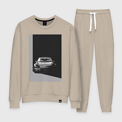 Костюм хлопковый женский Porsche 911 легендарный автомобиль, цвет: миндальный