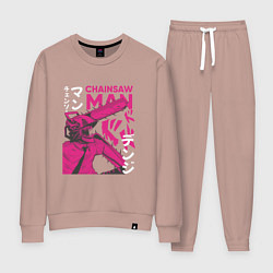 Женский костюм Человек-бензопила Денджи неон