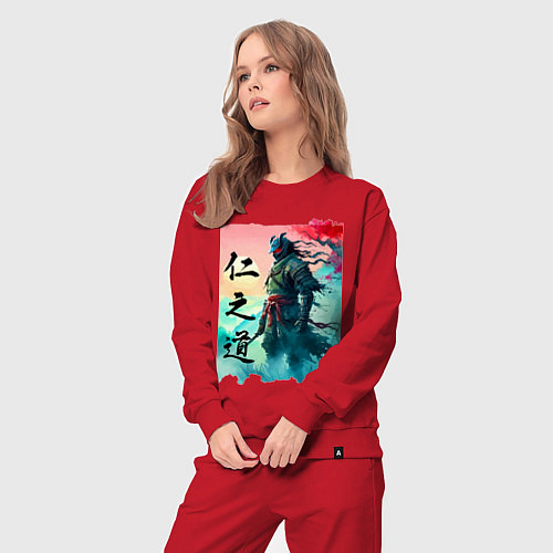 Женский костюм Japanese samurai - ghost of Tsushima sketch / Красный – фото 3