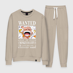 Костюм хлопковый женский Monkey D Luffy - wanted, цвет: миндальный