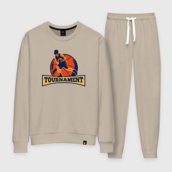 Костюм хлопковый женский Турнир по баскету, цвет: миндальный