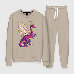 Костюм хлопковый женский HOMM3 Faerie Dragon, цвет: миндальный