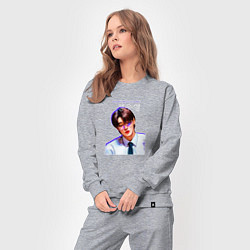 Костюм хлопковый женский Jeong Wooyoung Ateez, цвет: меланж — фото 2