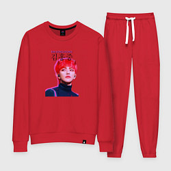 Костюм хлопковый женский Kim Hong Joong Ateez, цвет: красный