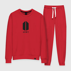 Костюм хлопковый женский BTS Army black, цвет: красный