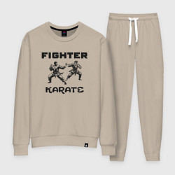 Костюм хлопковый женский Fighters karate, цвет: миндальный