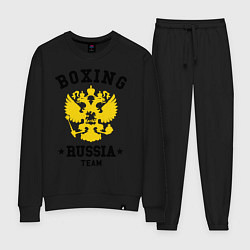 Костюм хлопковый женский Boxing Russia Team, цвет: черный