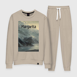 Костюм хлопковый женский Margarita горы, цвет: миндальный