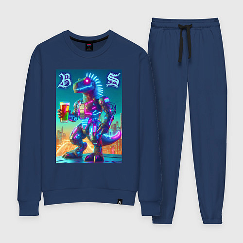 Женский костюм Beersaur neon glow - meme / Тёмно-синий – фото 1