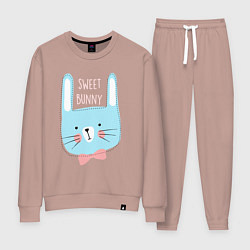 Костюм хлопковый женский Sweet bunny, цвет: пыльно-розовый