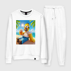 Женский костюм Гомер Симпсон в стиле Майнкрафт с кружкой пива - н