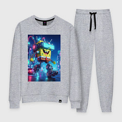 Костюм хлопковый женский Cyber Sponge Bob - neon glow fantasy, цвет: меланж