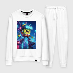 Костюм хлопковый женский Cyber Sponge Bob - neon glow fantasy, цвет: белый