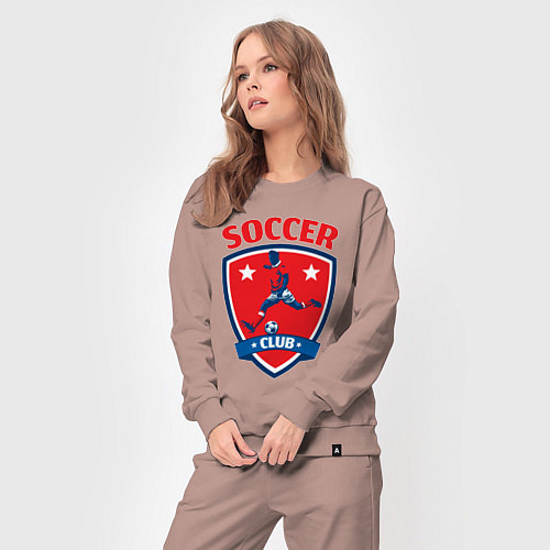 Женский костюм Sport soccer club / Пыльно-розовый – фото 3