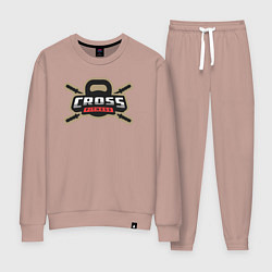 Костюм хлопковый женский Cross fitness, цвет: пыльно-розовый