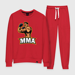 Костюм хлопковый женский Fighter MMA, цвет: красный