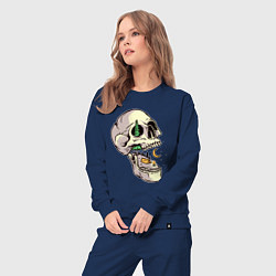 Костюм хлопковый женский Кемпинг в черепе, цвет: тёмно-синий — фото 2