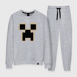 Костюм хлопковый женский Логотип игры Майнкрафт, цвет: меланж