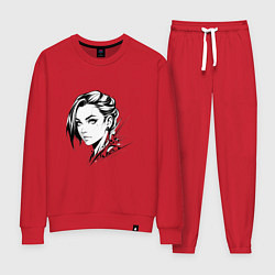 Костюм хлопковый женский Девушка эмо, цвет: красный