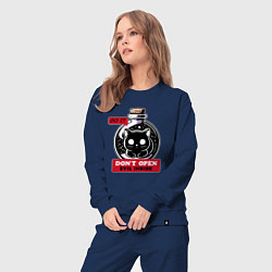 Костюм хлопковый женский Dont open evil inside, цвет: тёмно-синий — фото 2
