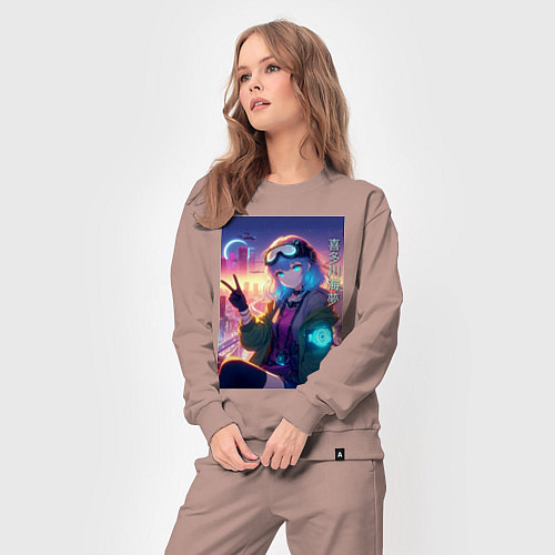 Женский костюм Кибер Марин - коллаба / Пыльно-розовый – фото 3