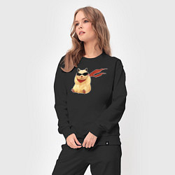 Костюм хлопковый женский Хомяк супергерой, цвет: черный — фото 2