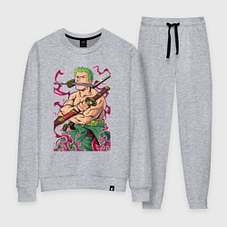 Костюм хлопковый женский Ван-пис Зоро пират, цвет: меланж