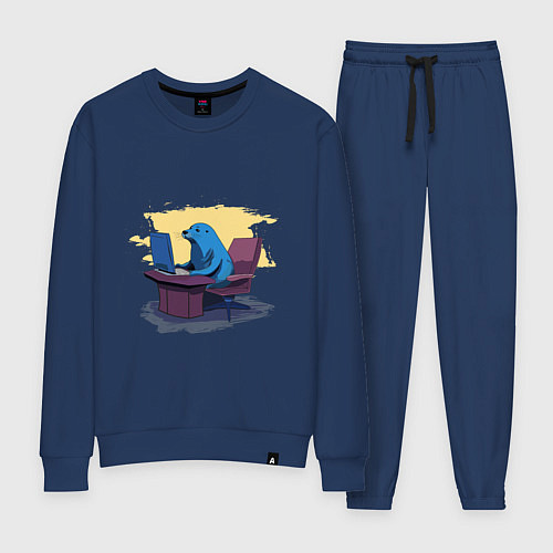 Женский костюм Тюлень за компьютером / Тёмно-синий – фото 1