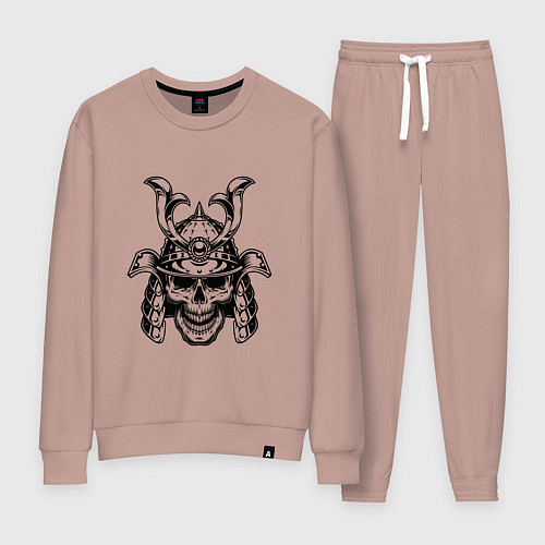 Женский костюм Череп самурая в шлеме / Пыльно-розовый – фото 1