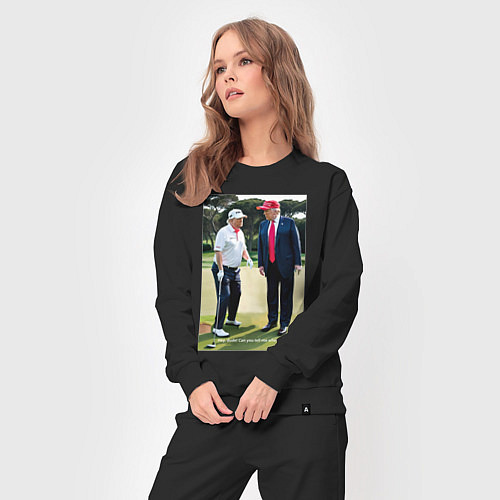 Женский костюм Джо и Дональд на поле для гольфа / Черный – фото 3