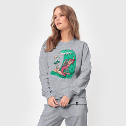 Костюм хлопковый женский Серфер и русалка, цвет: меланж — фото 2