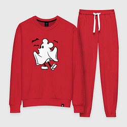 Костюм хлопковый женский Микки - приведение, цвет: красный