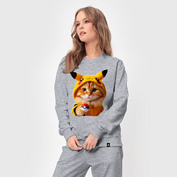 Костюм хлопковый женский Рыжий котёнок покемон - нейроарт, цвет: меланж — фото 2