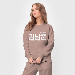 Костюм хлопковый женский Ким Намджун bts, цвет: пыльно-розовый — фото 2