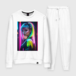 Женский костюм Киберпанк девушка с зеленым хвостом