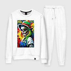 Костюм хлопковый женский Girl witch - pop art, цвет: белый